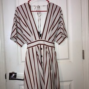 Striped V-neck Spring/Summer Short Dress